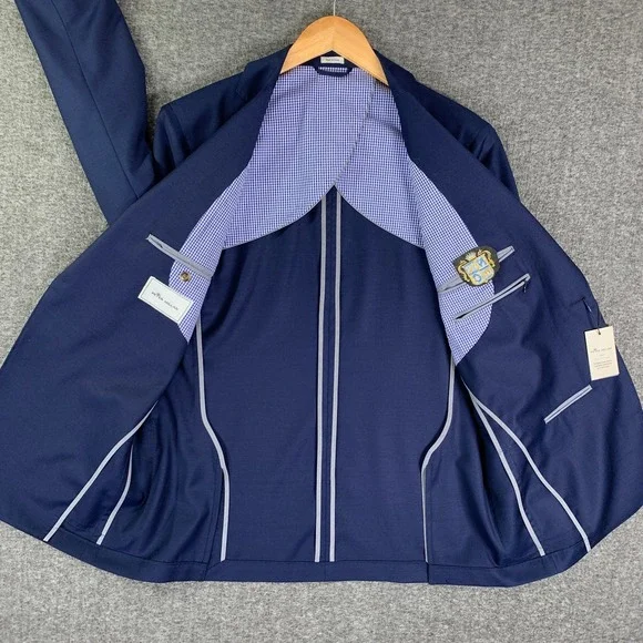 Peter Millar Blazer Jacket Men Large Navy Regular Preppy Unlined Sport Coat NEW